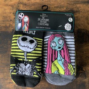 Disney Women's 4-10 The Nightmare Before Christmas No Show 10PK Socks New